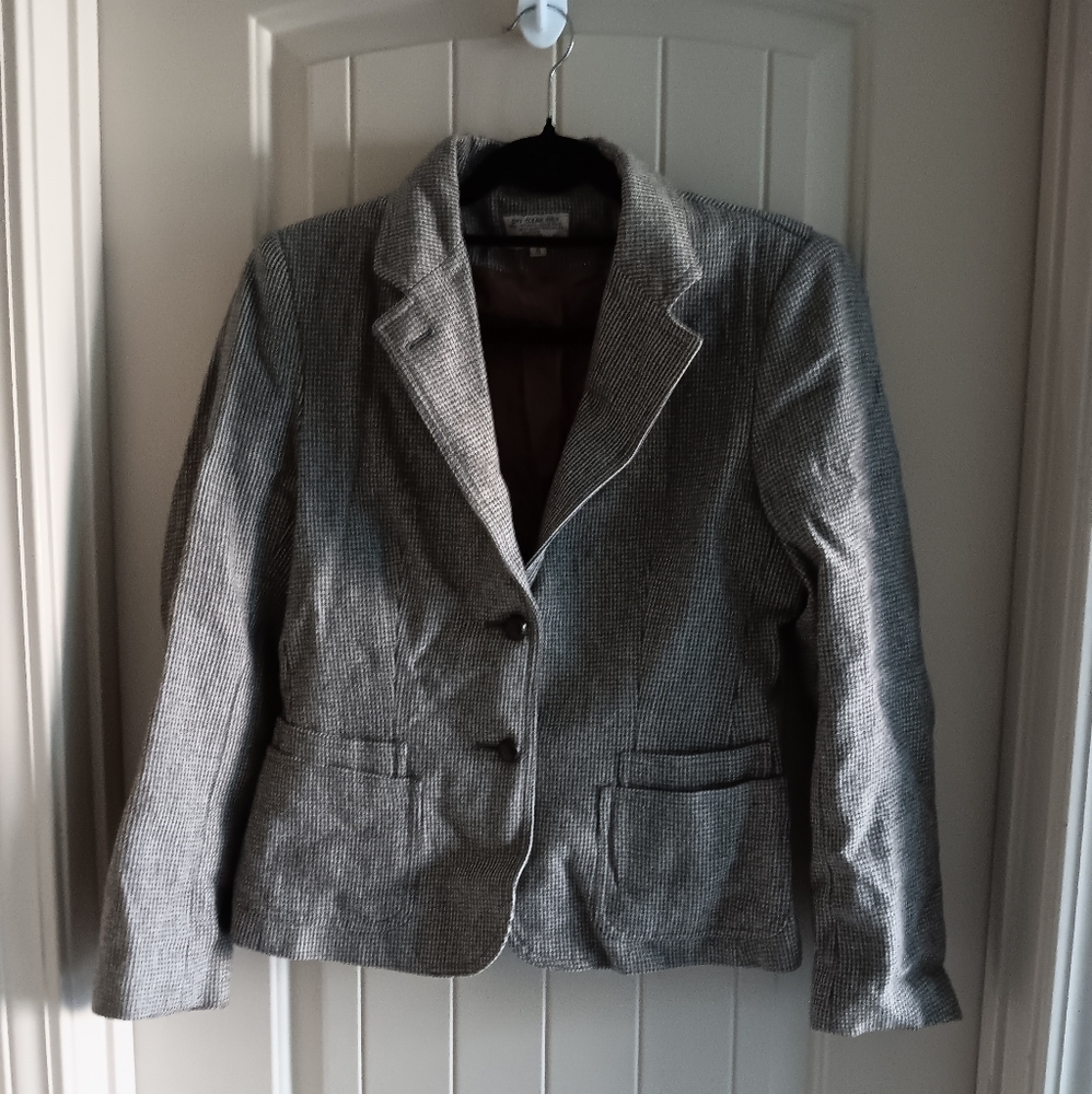 Vintage Blazer, Wool Blend Tan